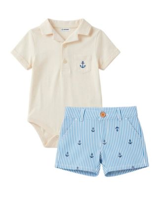 Baby Boys' Short-Sleeve Bodysuit and Pull-On Shorts, 2-Piece Set