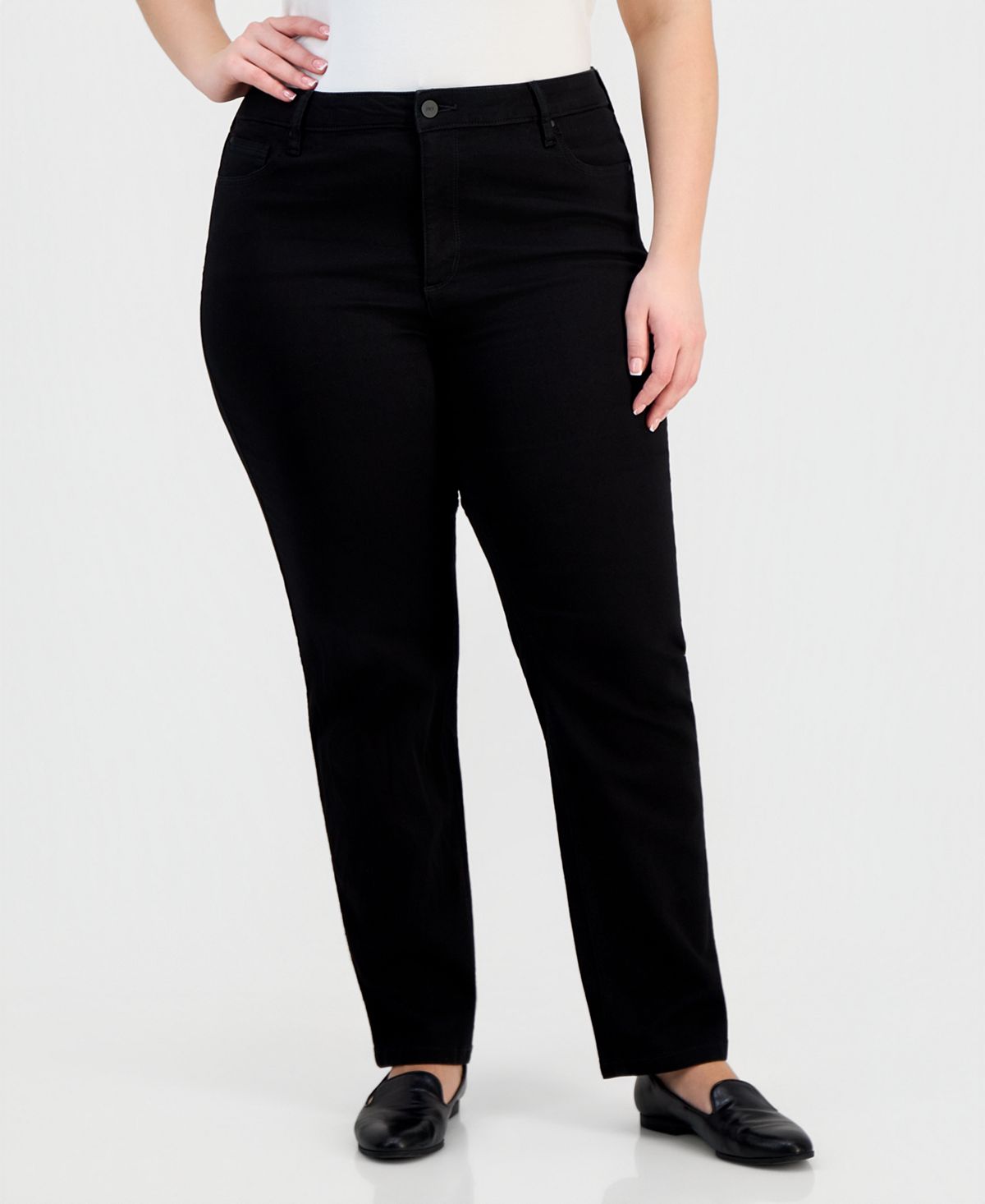 Jones New York Plus Size Lexington Straight-Leg Jeans view 3 — MAYCSS fashion products