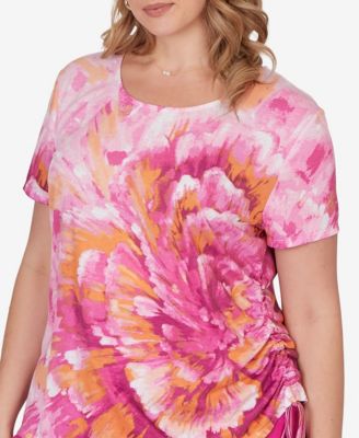 Plus Size Bold Watercolor Floral Knit Top