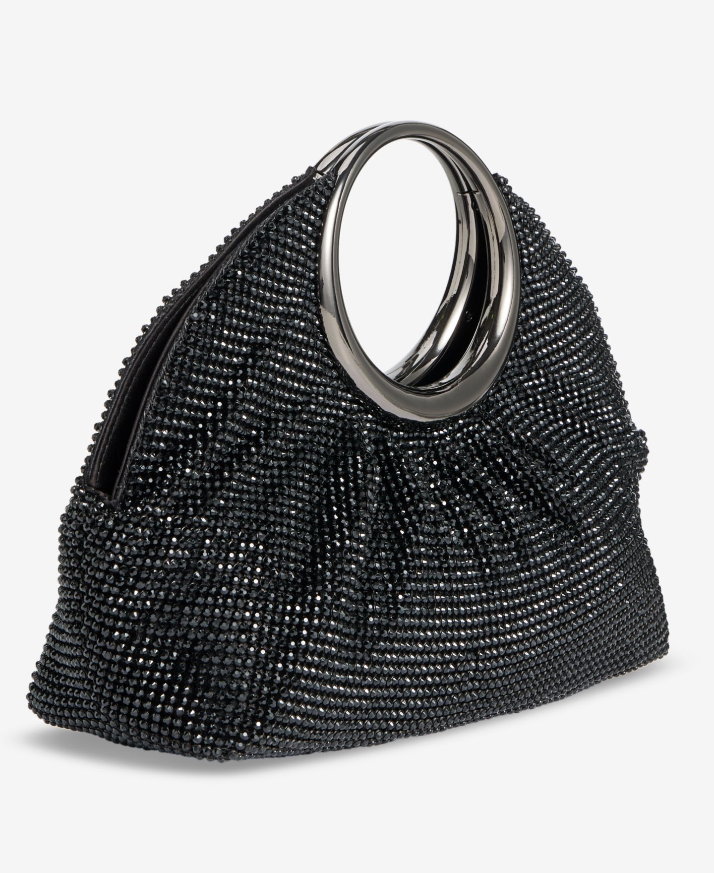 Женский клатч I.N.C. International Concepts Ring Handle Diamond Mesh Clutch, цвет: Чёрный — фото 3