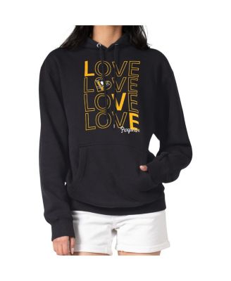 Women's Black Pittsburgh Penguins Hockey Love Fleece Pullover Hoodie