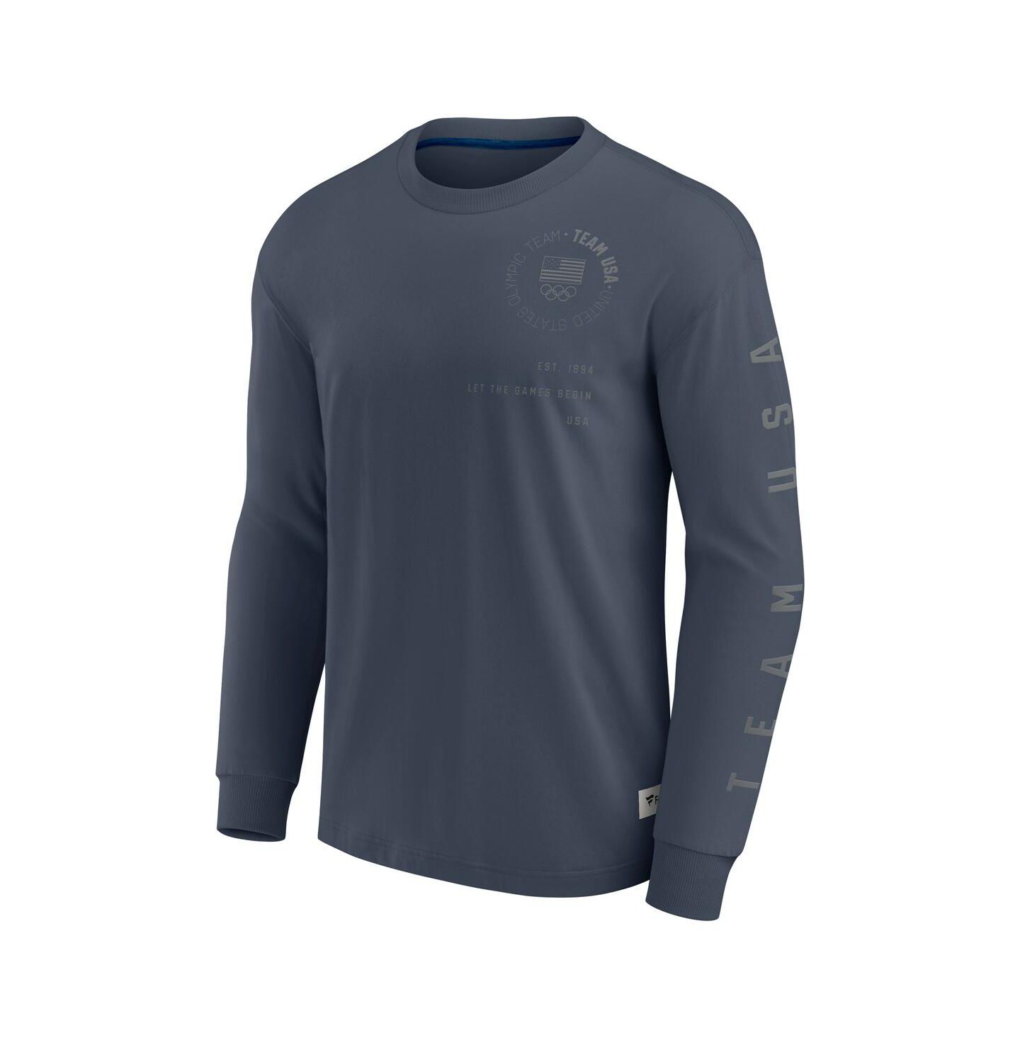 Мужская футболка Fanatics Navy Team USA Elements Long Sleeve — фото 2