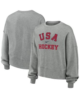 Women's Gray USA Hockey Oversized Phoenix Fleece Sweatshirt