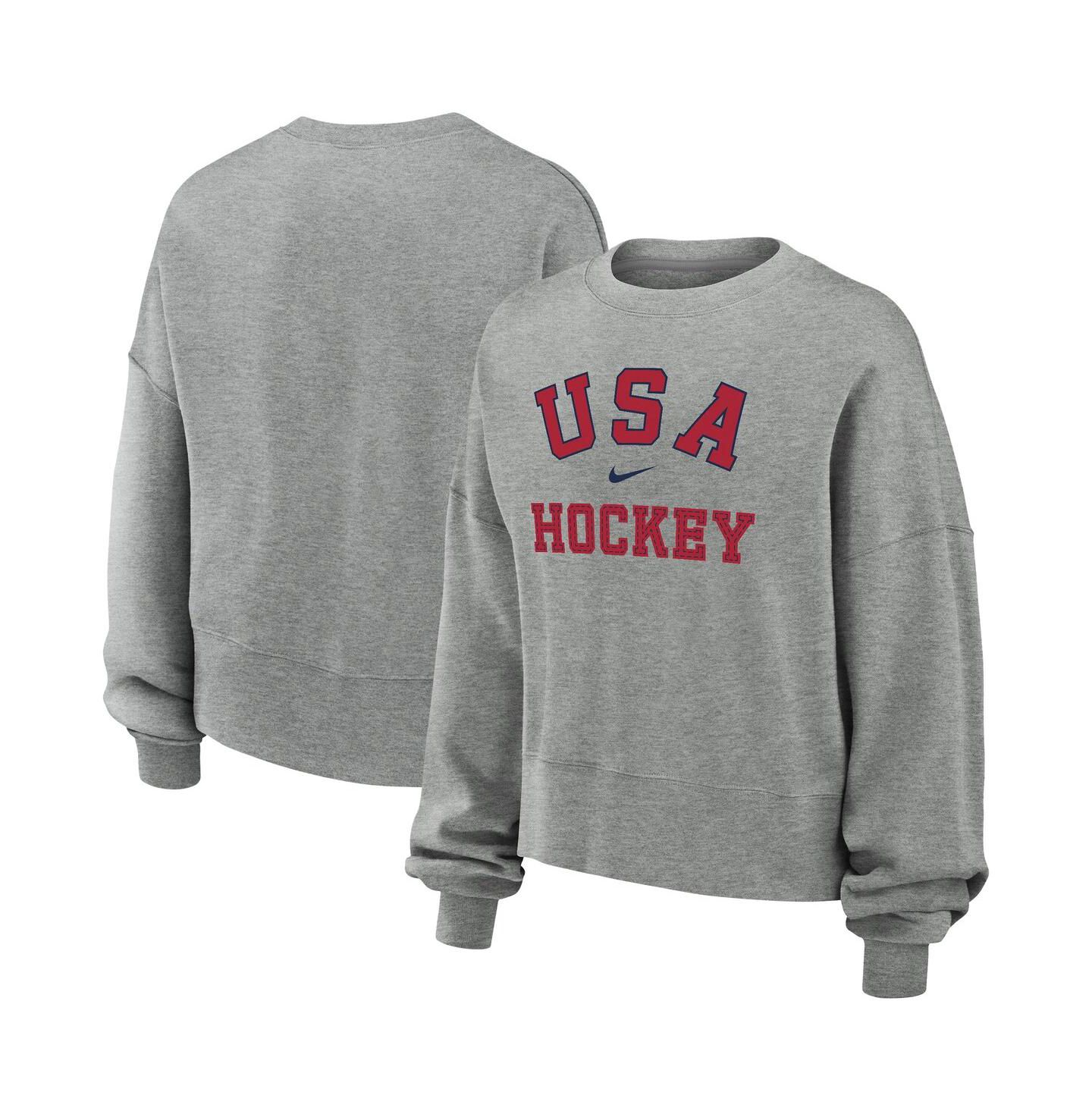 Женский свитшот Nike Gray USA Hockey Oversized Phoenix Fleece — фото 1
