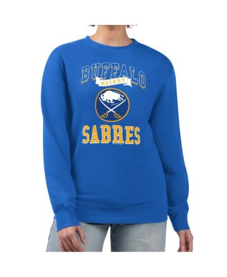 Women's Royal Buffalo Sabres Team Logo Tri-Blend Fleece Pullover Sweatshirt