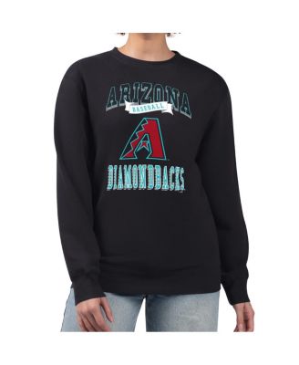 Women's Black Arizona Diamondbacks Team Logo Graphic Tri-Blend Fleece Pullover Sweatshirt