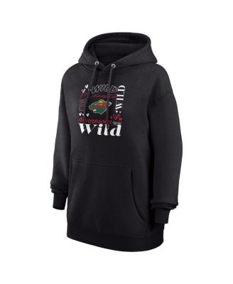 Women's Black Minnesota Wild Collage Team Graphic Tri-Blend Fleece Pullover Hoodie