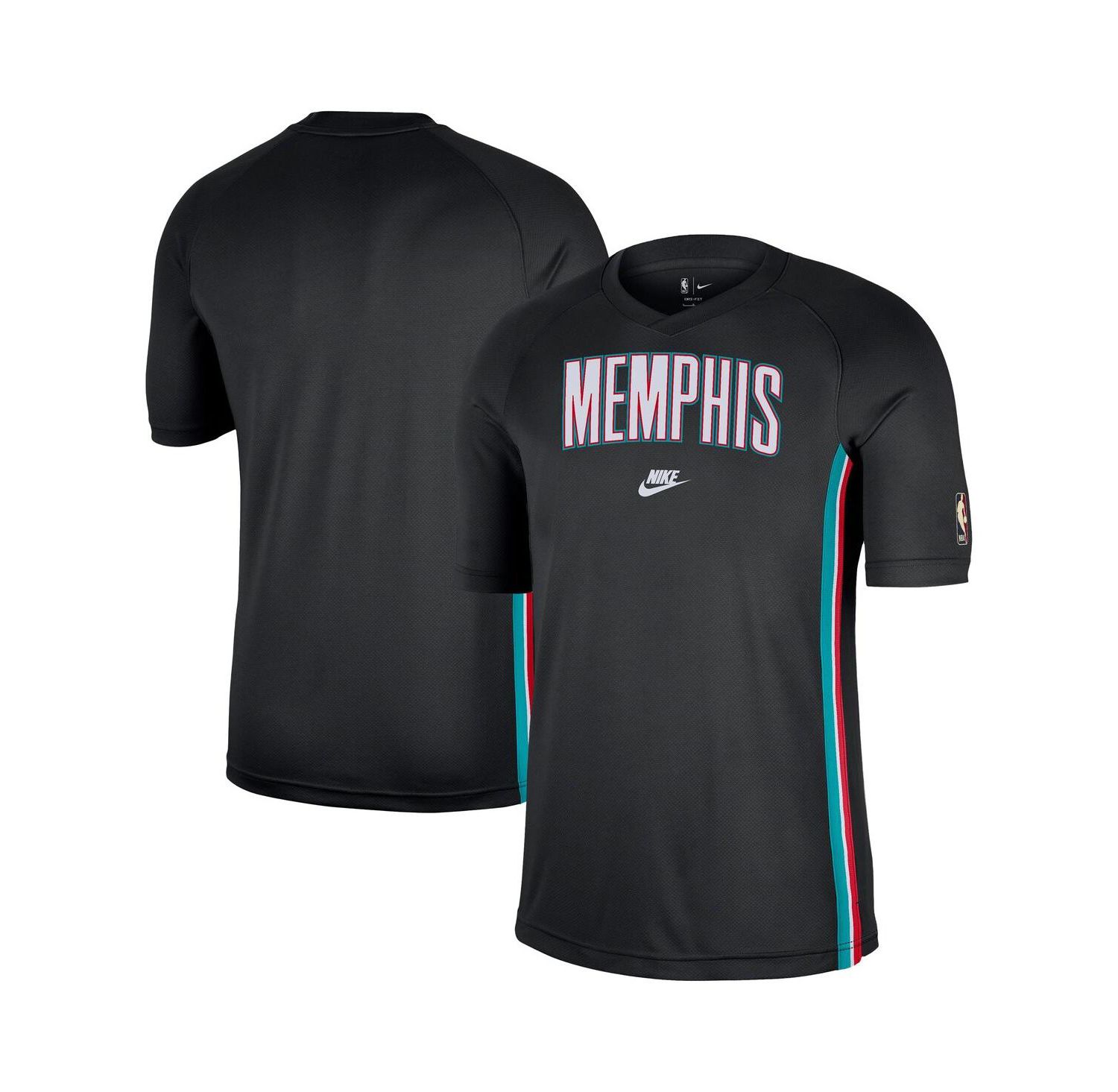 Men's Black Memphis Grizzlies Classic Edition Hardwood Classics Authentic Game Shooting Dri-FIT Raglan T-Shirt