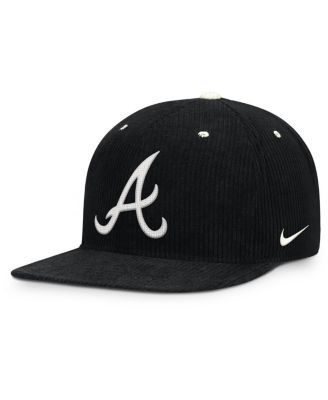 Men's Black Atlanta Braves Pro Corduroy Structured Snapback Hat