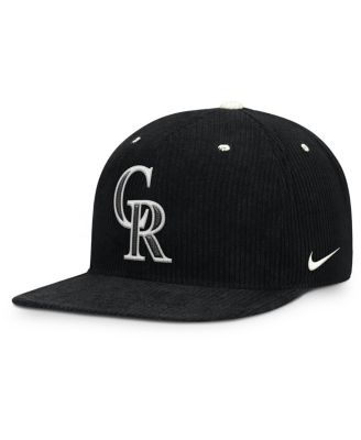 Men's Black Colorado Rockies Pro Corduroy Structured Snapback Hat