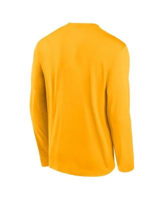 Men's Gold Iowa Hawkeyes 2025 Courtside Basketball Shootaround Legend Dri-FIT Long Sleeve T-Shirt