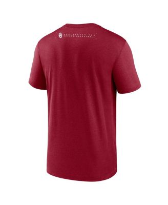 Men's Crimson Oklahoma Sooners 2025 Courtside Basketball Legend Dri-FIT T-Shirt
