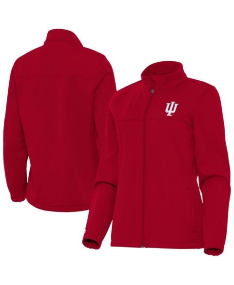 Женские куртки Antigua Women's Crimson Indiana Hoosiers Links 2 Golf Full-Zip Jacket