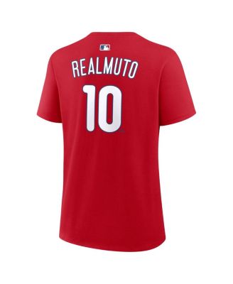 Women's J.T. Realmuto Red Philadelphia Phillies Name & Number T-Shirt