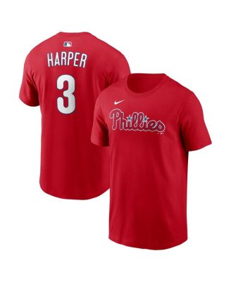 Men's Bryce Harper Red Philadelphia Phillies Name & Number T-Shirt