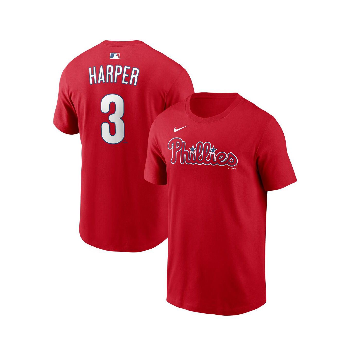 Мужская футболка Nike Bryce Harper Red Philadelphia Phillies Name & Number — фото 1