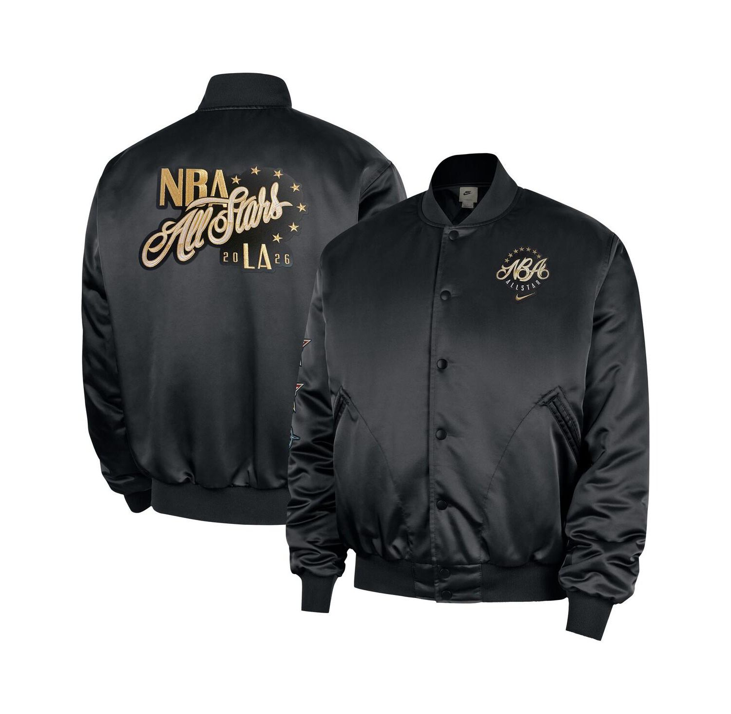 Men's Black 2026 NBA All-Star Game Satin Full-Snap Jacket