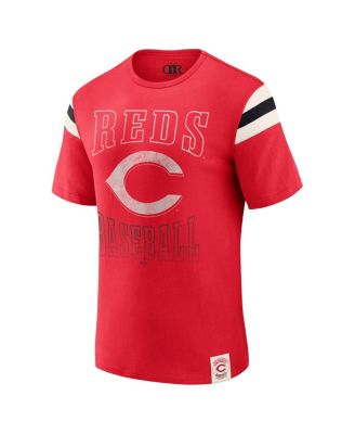 Darius Rucker Collection By Men's Red Cincinnati Reds Distressed Sleeve Stripe T-Shirt