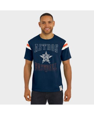Darius Rucker Collection By Men's Navy Houston Astros Distressed Sleeve Stripe T-Shirt
