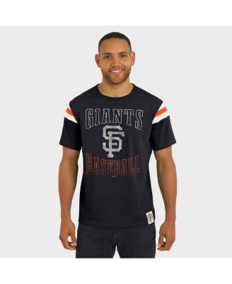 Darius Rucker Collection By Men's Black San Francisco Giants Distressed Sleeve Stripe T-Shirt