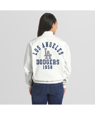Women's White Los Angeles Dodgers Full-Zip Bomber Jacket