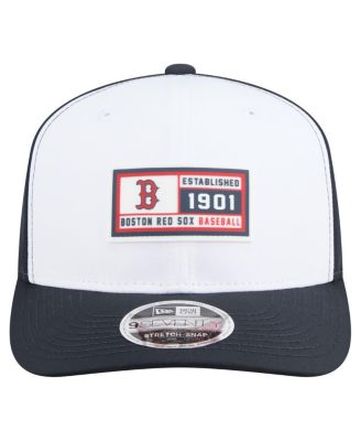 Men's White/Navy Boston Red Sox Established Patch 9SEVENTY Adjustable Hat