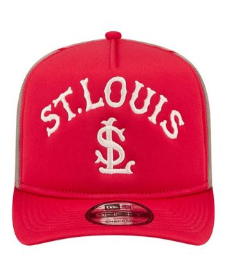 Men's Red St. Louis Cardinals Vintage Arched Foam Front 9FIFTY A-Frame Adjustable Trucker Hat