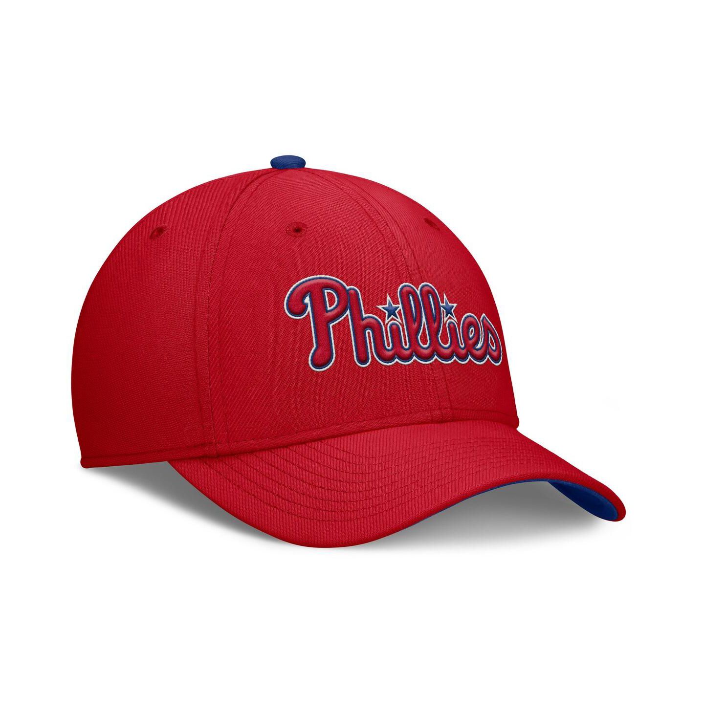 Мужская кепка Nike Red Philadelphia Phillies Primetime Rise Dri-FIT Flex Hat — фото 3