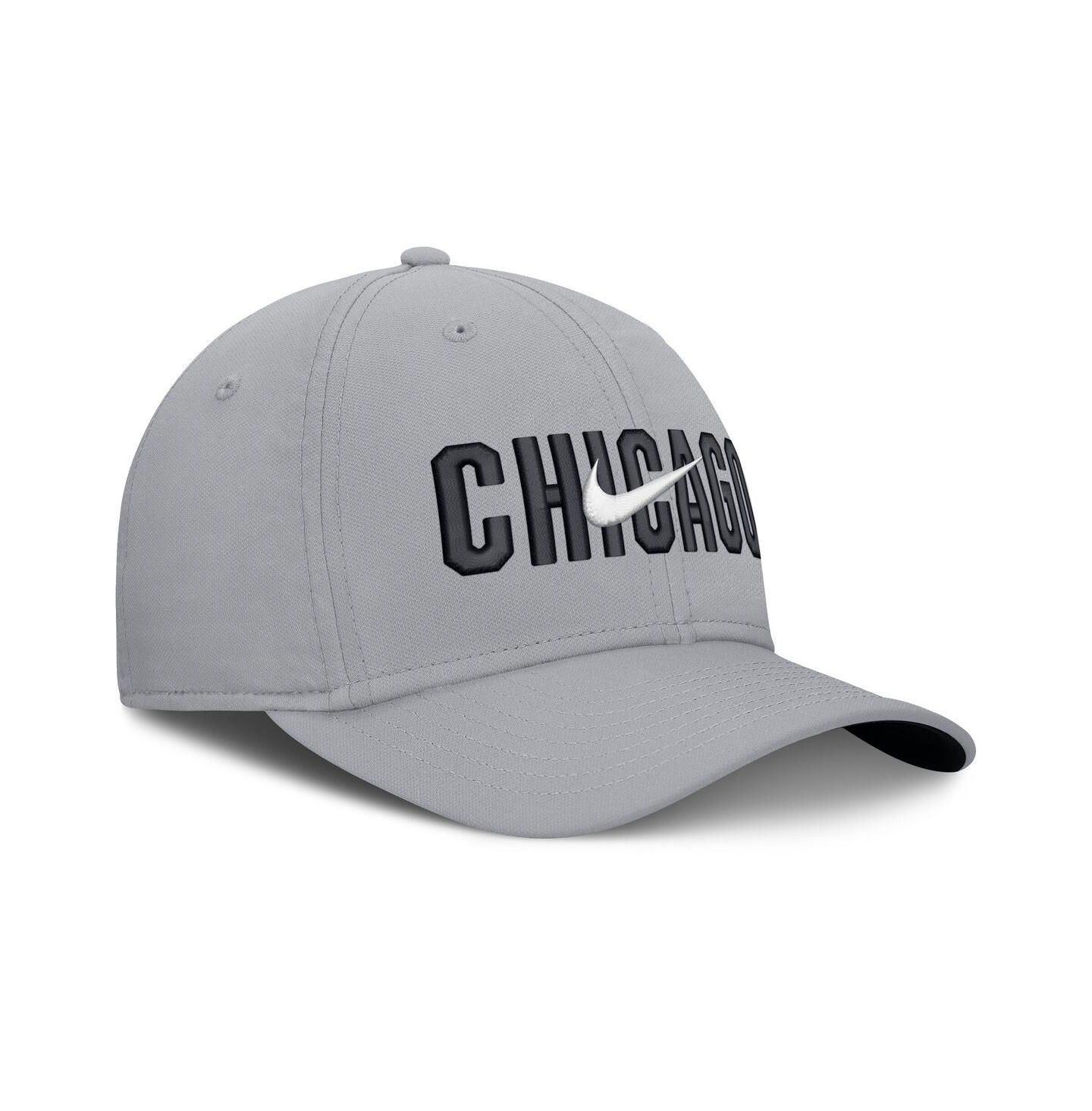 Мужская кепка Nike Gray Chicago White Sox Primetime Dri-FIT Rise Bozz Flex Hat — фото 3