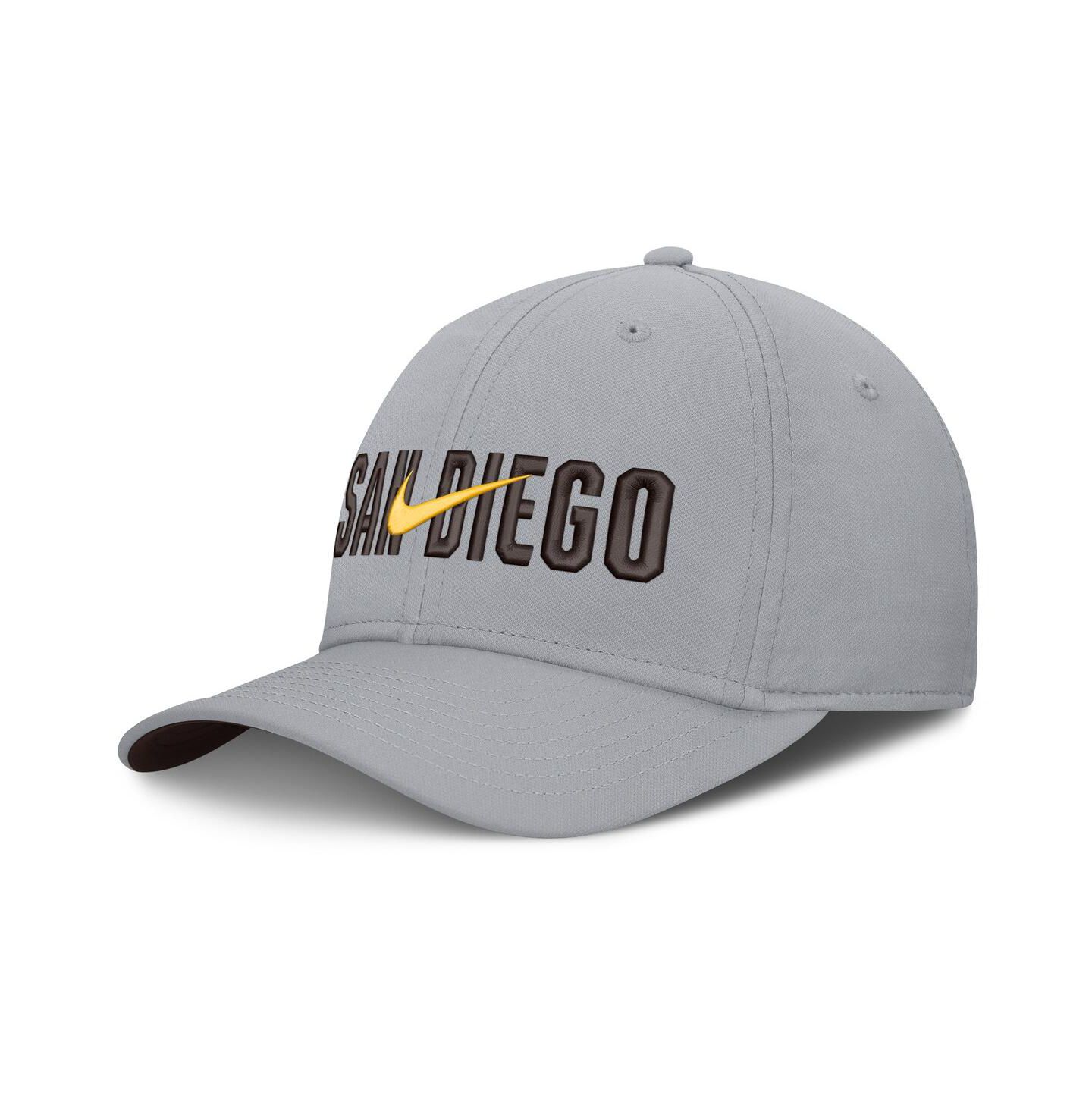 Мужская кепка Nike Gray San Diego Padres Primetime Dri-FIT Rise Bozz Flex Hat — фото 1