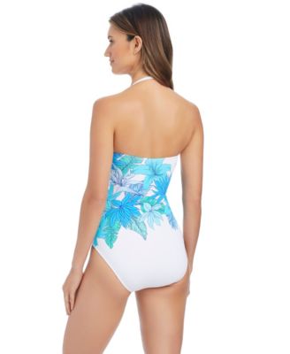 Women's Riviera Retreat Shirred Bandeau Neck One-Piece Swimsuit
