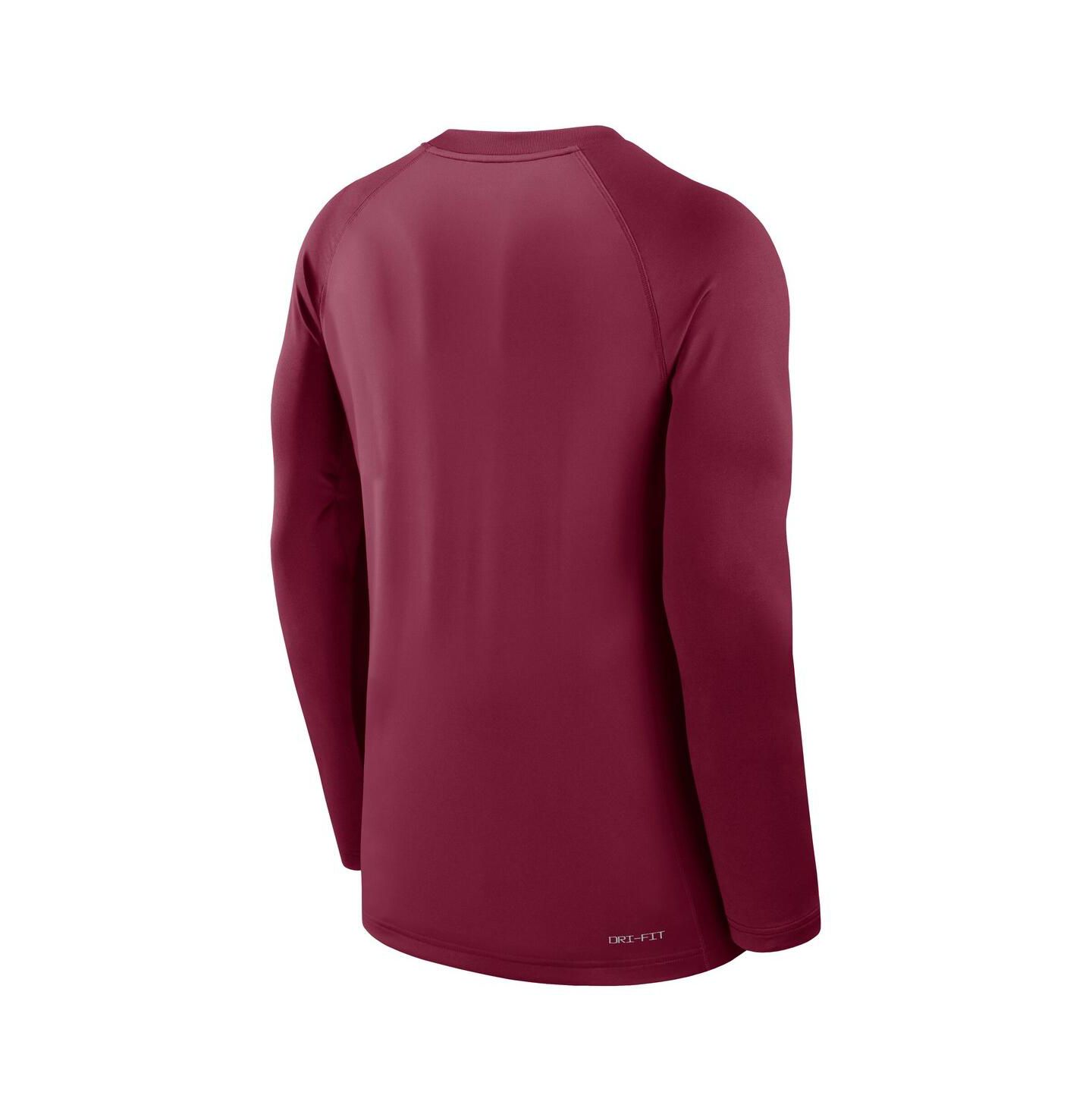 Мужская футболка Nike Garnet Florida State Seminoles Dugout Game Time Raglan Dri-FIT Long Sleeve — фото 3