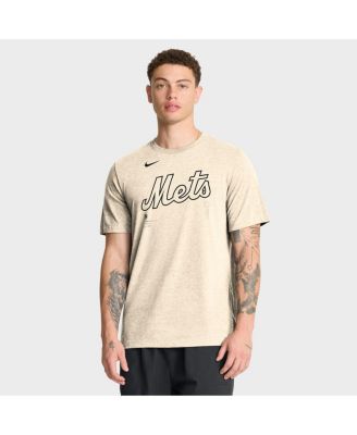 Men's Natural New York Mets Wordmark Tri-Blend T-Shirt