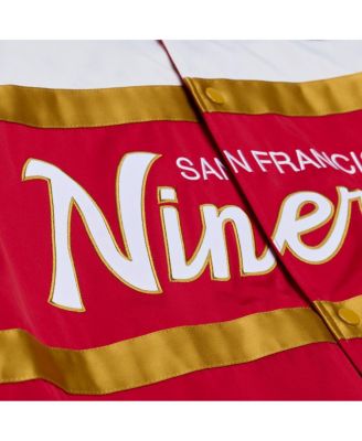 Men's Scarlet San Francisco 49ers Head Coach Lightweight Full-Snap Satin Jacket