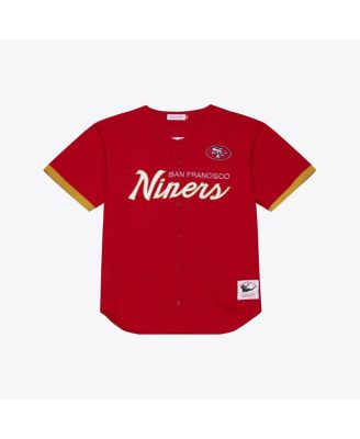 Men's Scarlet San Francisco 49ers Head Coach Mesh Full-Button Fashion Jersey