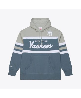 Men's Gray New York Yankees Cooperstown Collection Thunderstorm Head Coach Hoodie