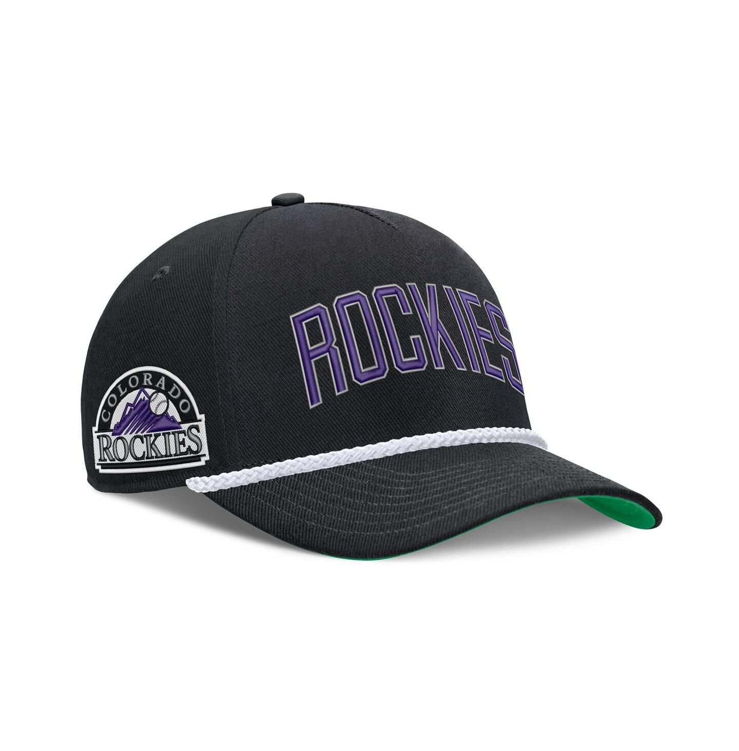 Мужская кепка Nike Black Colorado Rockies Cooperstown Collection Rise Adjustable Hat — фото 1