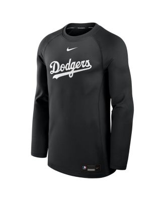 Men's Black Los Angeles Dodgers Authentic Collection Game Time Raglan Long Sleeve T-Shirt