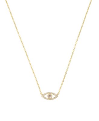 Cubic Zirconia Evil Eye Pendant Necklace