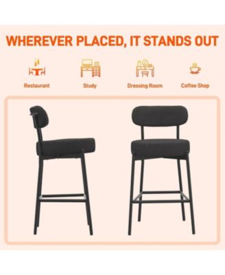 Bar Stools Set of 3, 24" Modern Counter Height Bar Stools