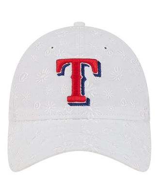 Women's White Texas Rangers Floral Mesh 9TWENTY Adjustable Hat