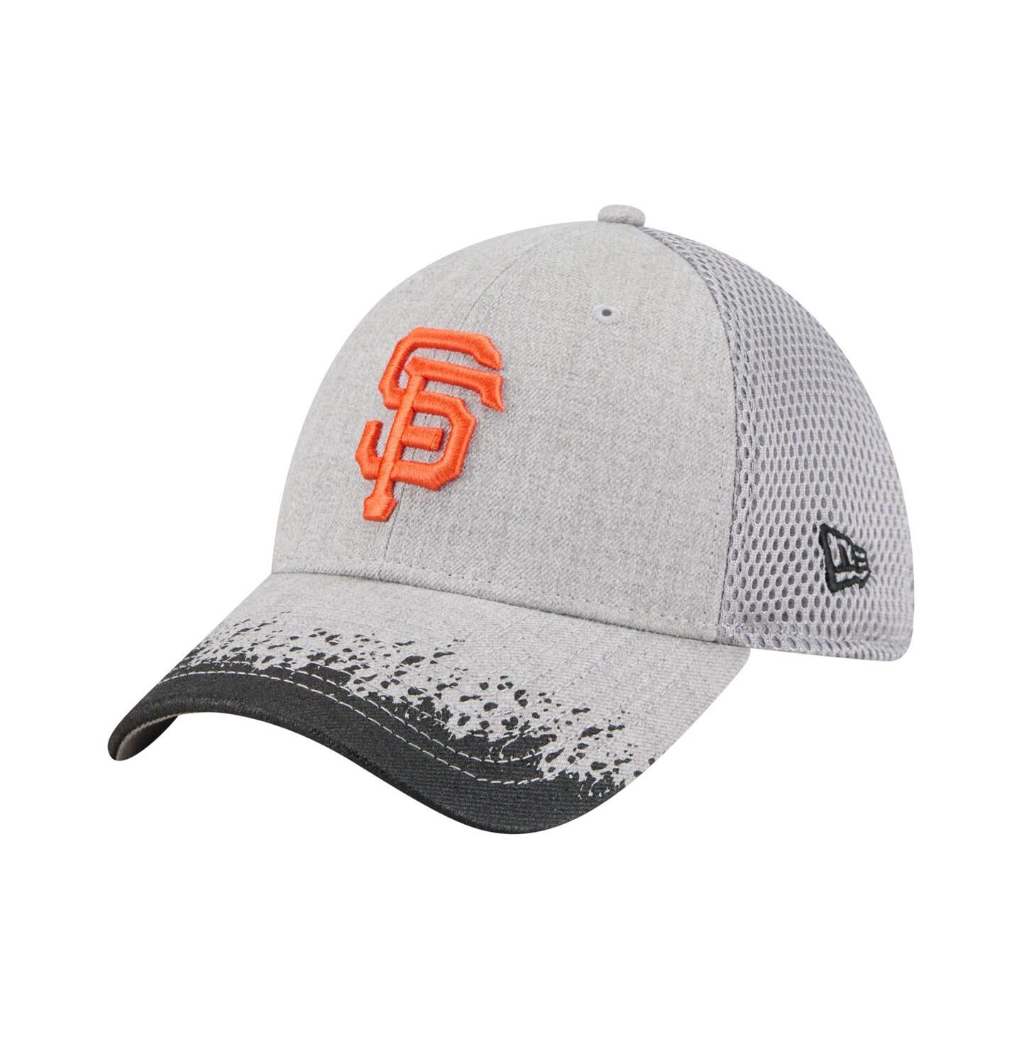 Мужские козырьки New Era Gray San Francisco Giants Paint Splatter 39THIRTY Flex Hat — фото 1