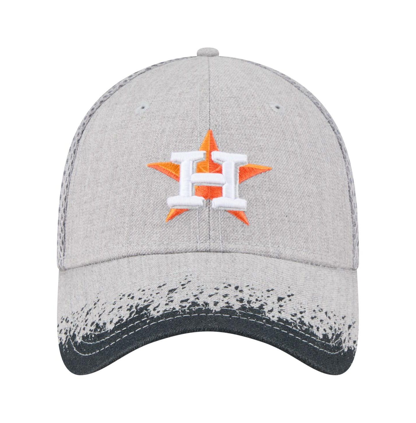 Мужские козырьки New Era Gray Houston Astros Paint Splatter 39THIRTY Flex Hat — фото 2