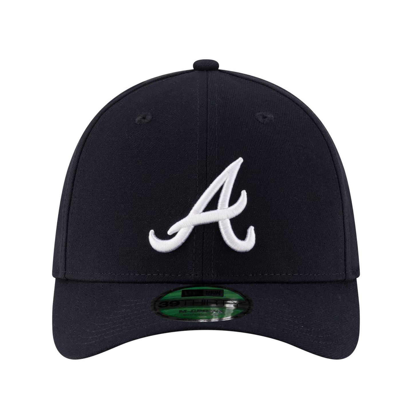 Мужская кепка New Era Navy Atlanta Braves Player Replica 39THIRTY M-Crown Flex Hat — фото 2