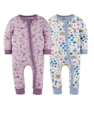Toddler Girls Blissful Florals Cotton Footless Pajamas for Girls, 2 Pack