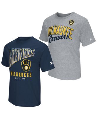 Men's 2-Pack Navy/Heather Gray Milwaukee Brewers T-Shirt Set