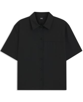 BOSS by Women's Virgin Wool Regular-Fit Blouse