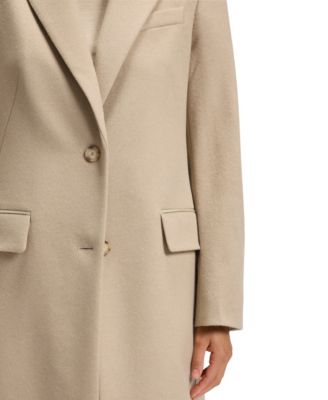 BOSS by Women's Wool Regular-Fit Peak Lapels Coat