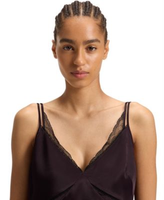 BOSS by Women's Satin Lace Trim Camisole Top
