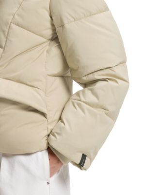 BOSS by Women's Hooded Piped Detail Padded Jacket